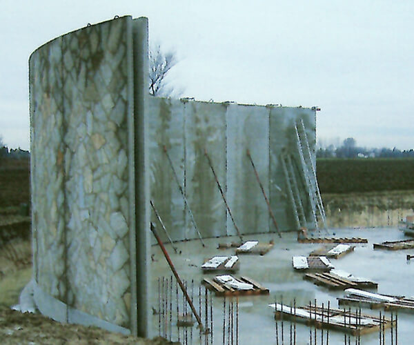 Muro prefabbricato rivestito in pietra naturale | FORMA Solai